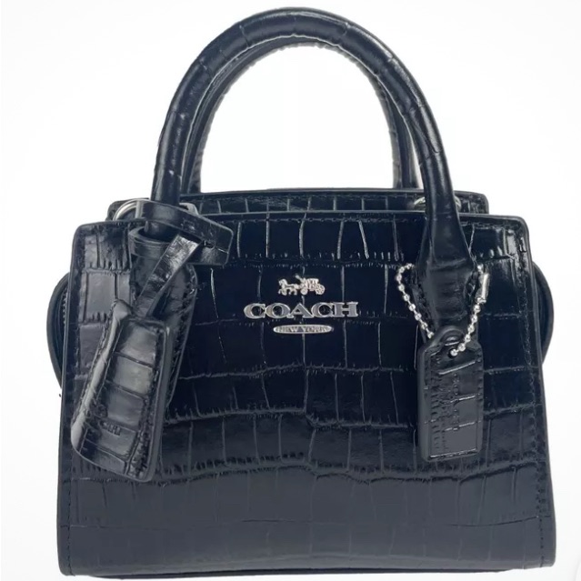 Nwt Coach (Cr209) Mini Andrea Croc Carryall Crossbody Bag $398
